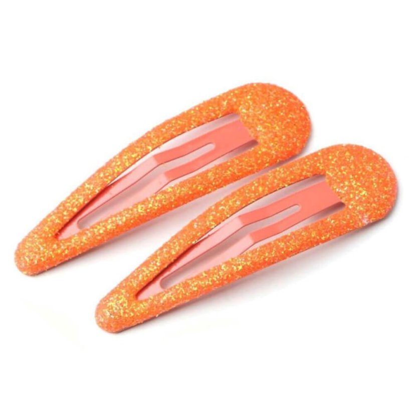 glitterclips oranzove kovove sponky do vlasu
