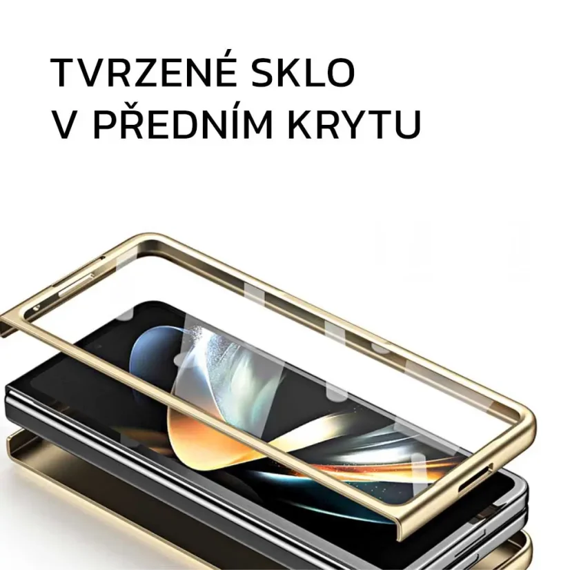 AxyzCase Charm kryt s tvrzeným sklem na Samsung Galaxy Z Fold6 5G zlatý