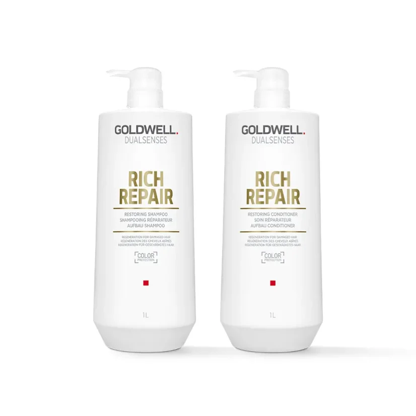 Goldwell Dualsenses Rich Repair regenerační šampon a kondicionér pro poškozené vlasy 2000 ml