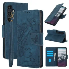AxyzCase Flowers knížkové pouzdro na mobil Samsung Galaxy A15 LTE - petrolejové