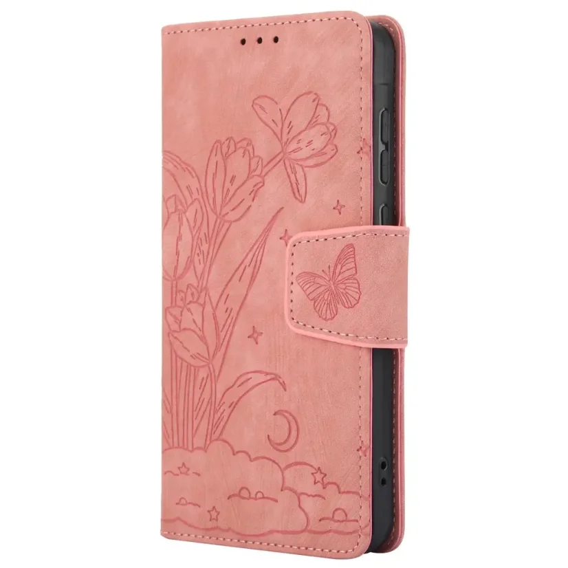 AxyzCase Flowers knížkové pouzdro na mobil Samsung Galaxy A15 LTE - růžové
