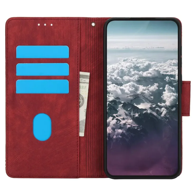 AxyzCase Flowers knížkové pouzdro na mobil Samsung Galaxy A15 LTE - červené