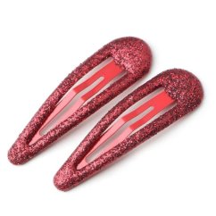 glitterclips cervene kovove sponky do vlasu