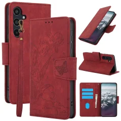 AxyzCase Flowers knížkové pouzdro na mobil Samsung Galaxy A15 LTE - červené