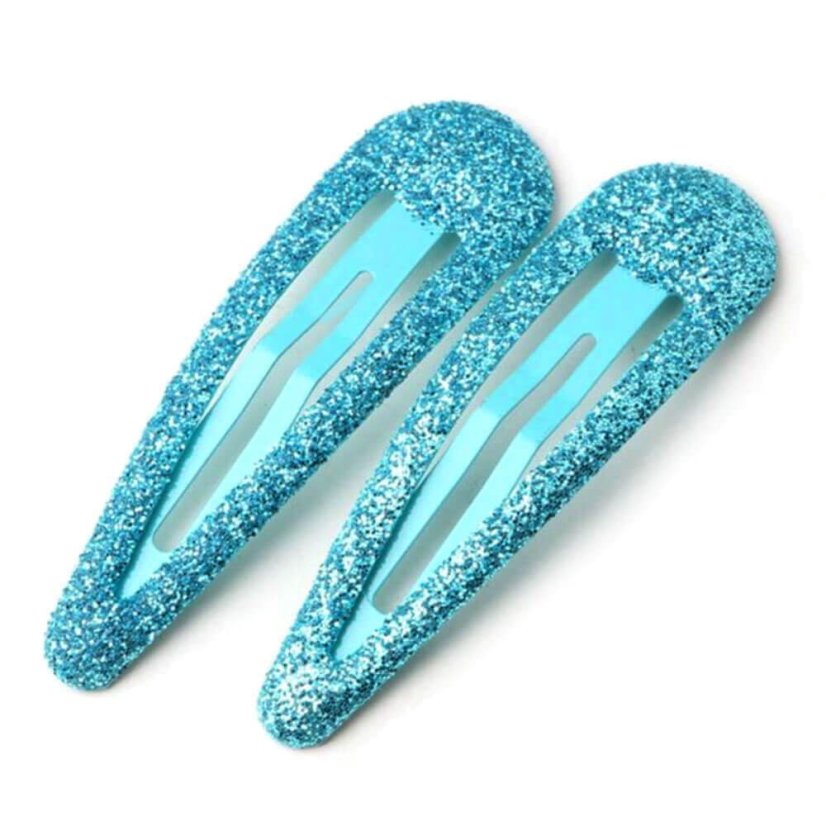 glitterclips tyrkysove kovove sponky do vlasu