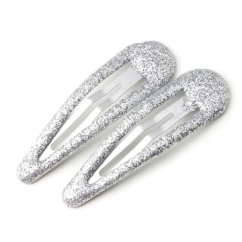 glitterclips stribrne kovove sponky do vlasu
