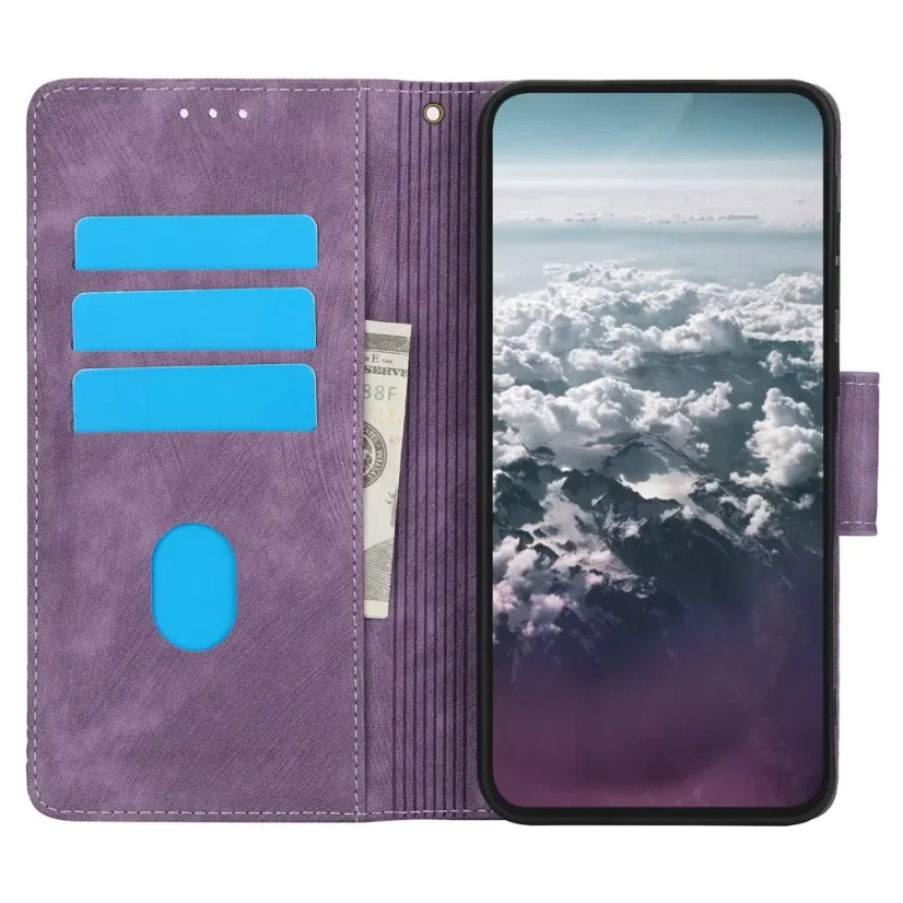 AxyzCase Flowers knížkové pouzdro na mobil Samsung Galaxy A15 LTE - levandulové