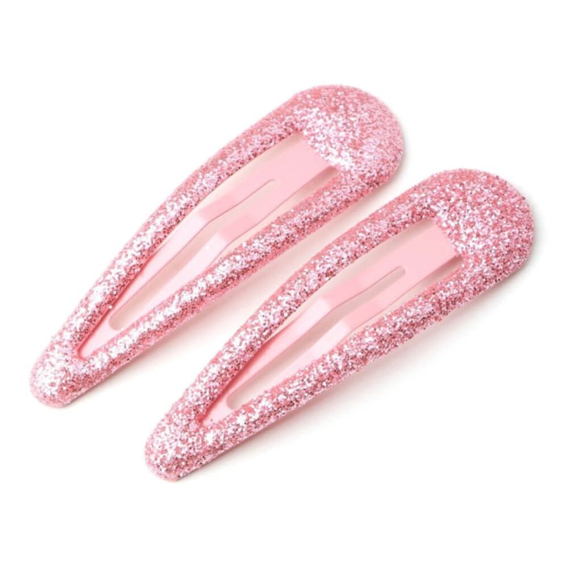 glitterclips ruzove kovove sponky do vlasu