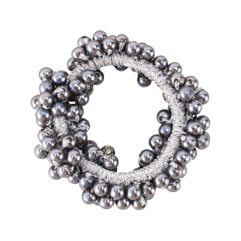 perlova gumicka do vlasu pearltop stribrna