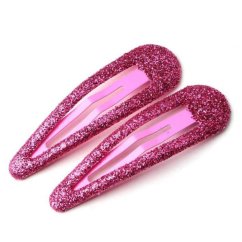 glitterclips fuchsiove kovove sponky do vlasu