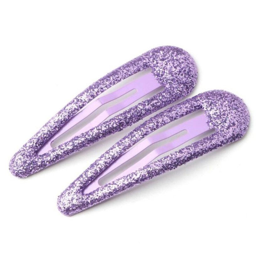 glitterclips fialove kovove sponky do vlasu