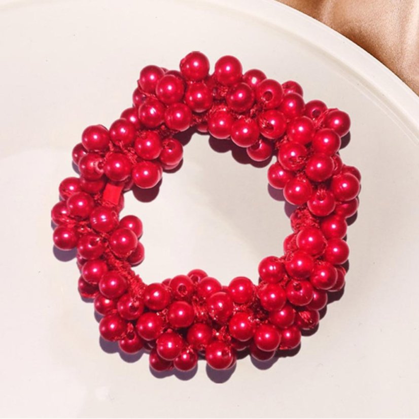 perlova gumicka do vlasu pearltop cervena 1