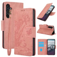 AxyzCase Flowers knížkové pouzdro na mobil Samsung Galaxy A15 LTE - růžové